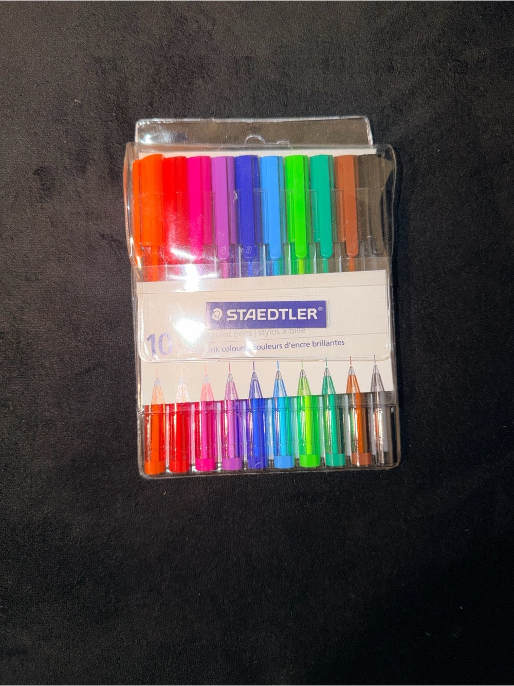 New Staedtler Ball 432 Triangular Ballpoint Pens | Medium Assorted 10-Pack